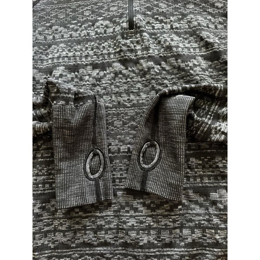 Lululemon Rest Less 1/4 Zip Heathered Black Size 4 Running Athleisure Warm - Picture 5 of 9